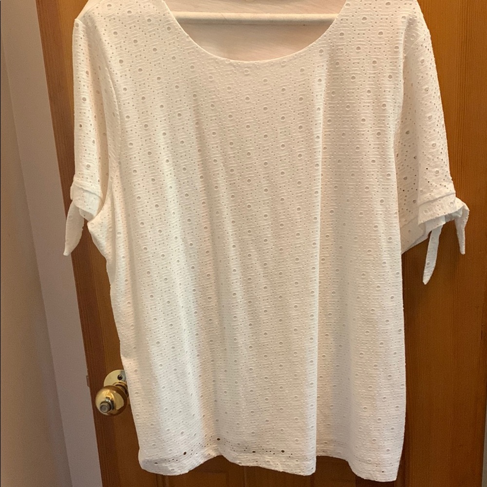 White Eyelet Women Top